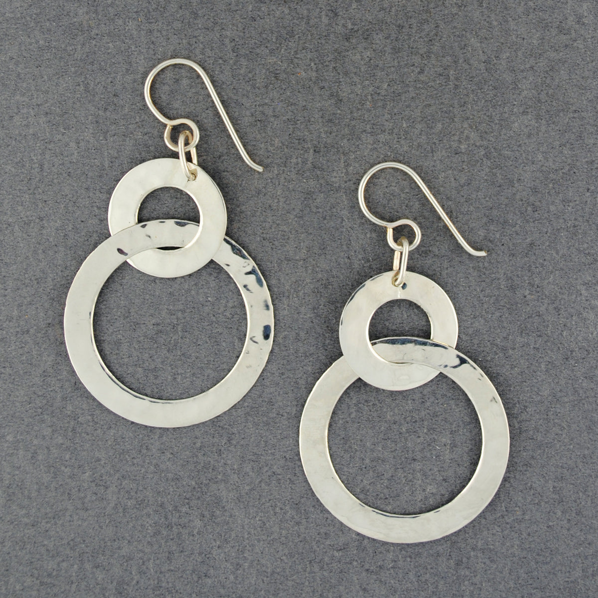 Sterling Silver Hammered Circles Earring