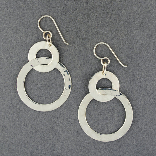 Sterling Silver Hammered Circles Earring