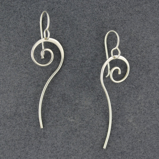 Sterling Silver Spiral with Tail Earrings