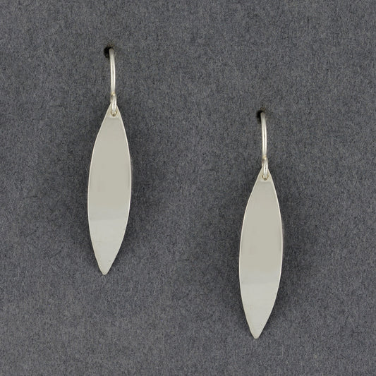 Sterling Silver Curved Pointed Drop Earrings