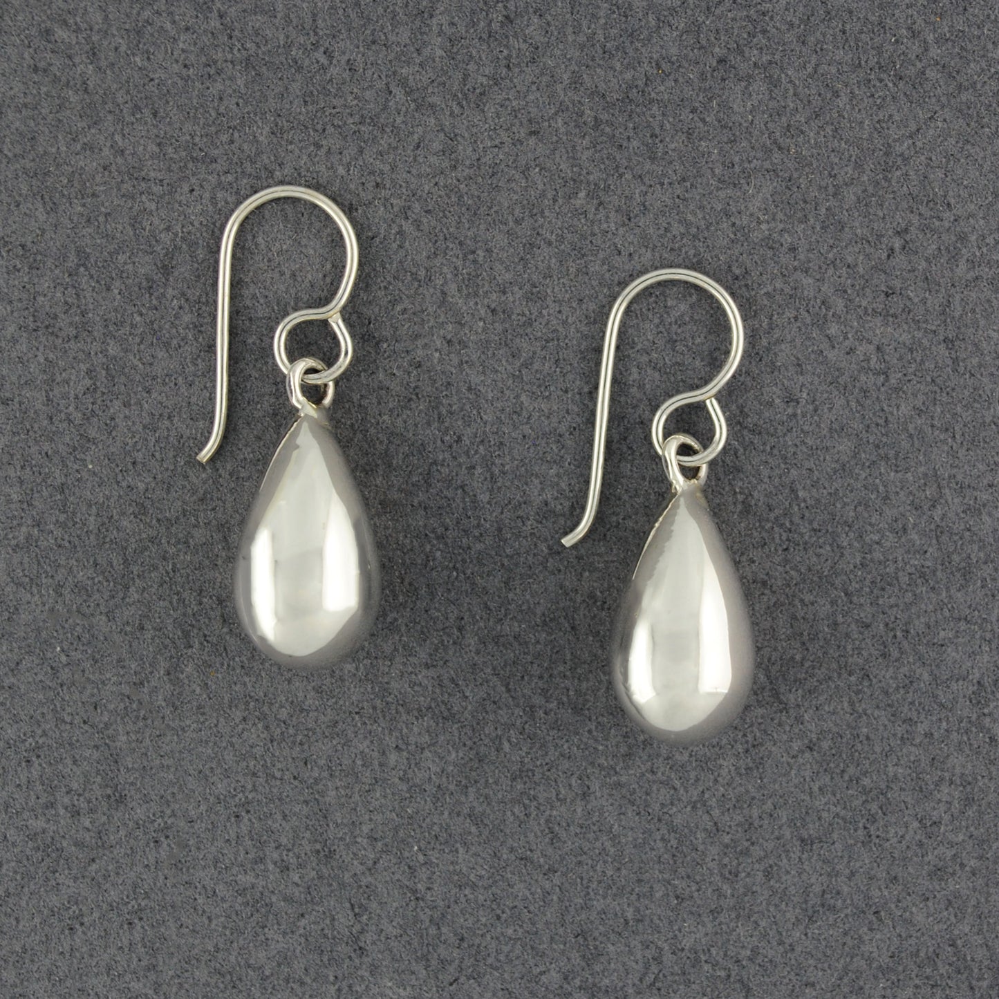 Sterling Silver Puffed Drop Earrings