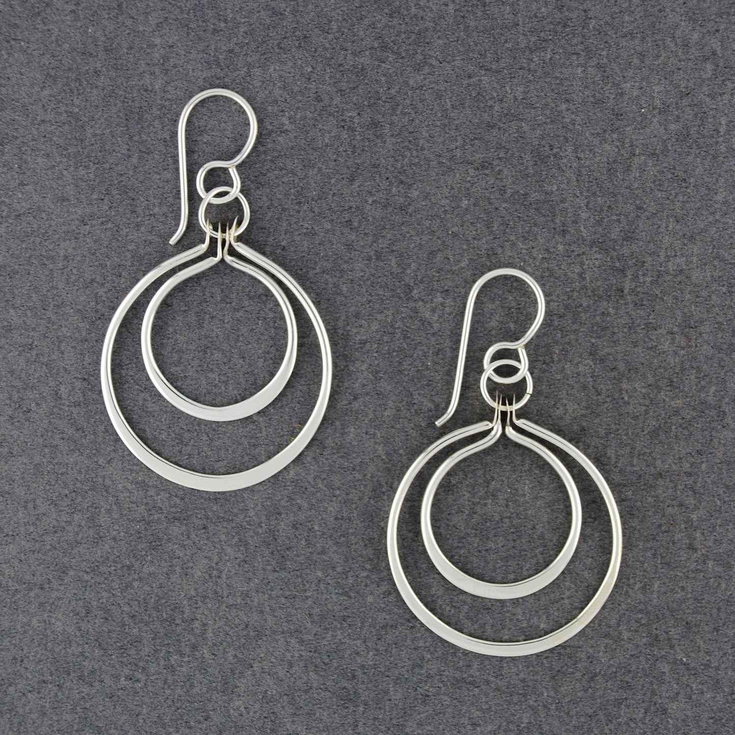 Sterling Silver Circle in Circle Earrings