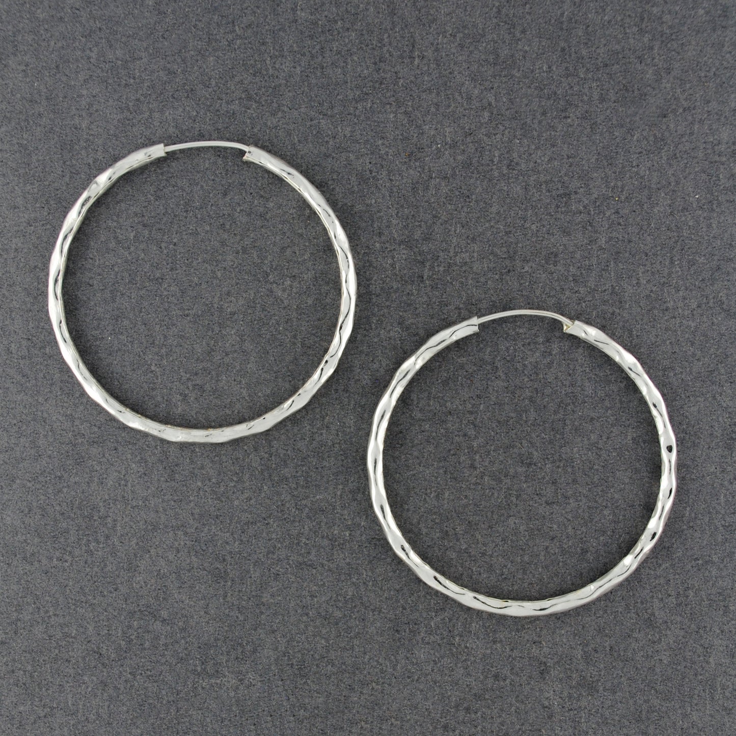 Sterling Silver Molded Continuous Hoop Earrings