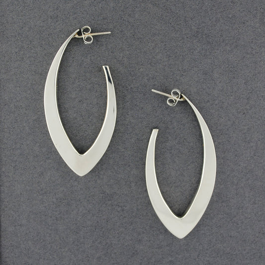 Sterling Silver Thick Pointed Hoop