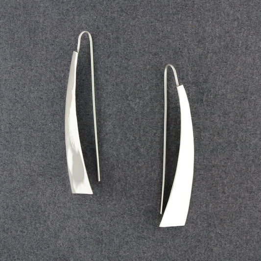Sterling Silver Flat Curved Triangle Earrings