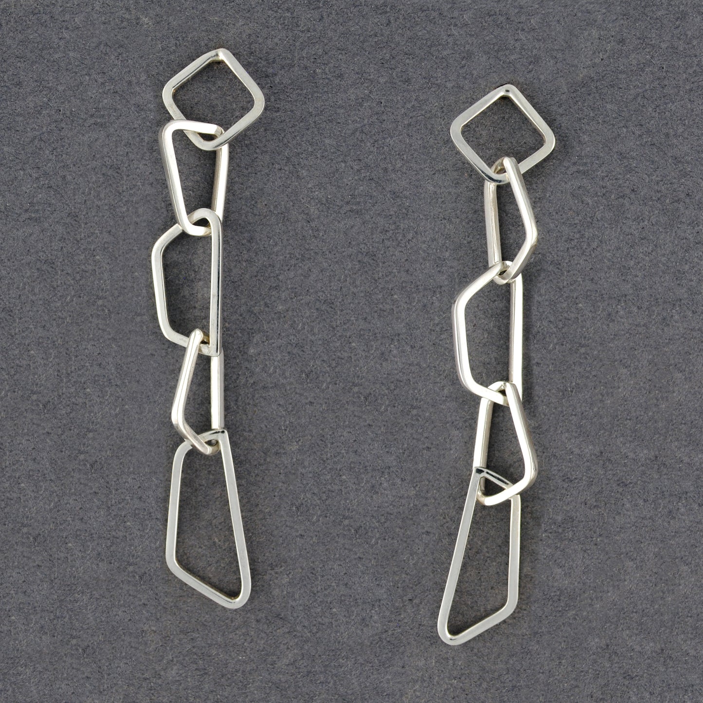 Sterling Silver Linked Shapes Earrings