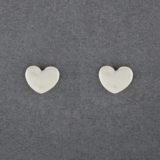 Sterling Silver Flat Heart Post Earrings