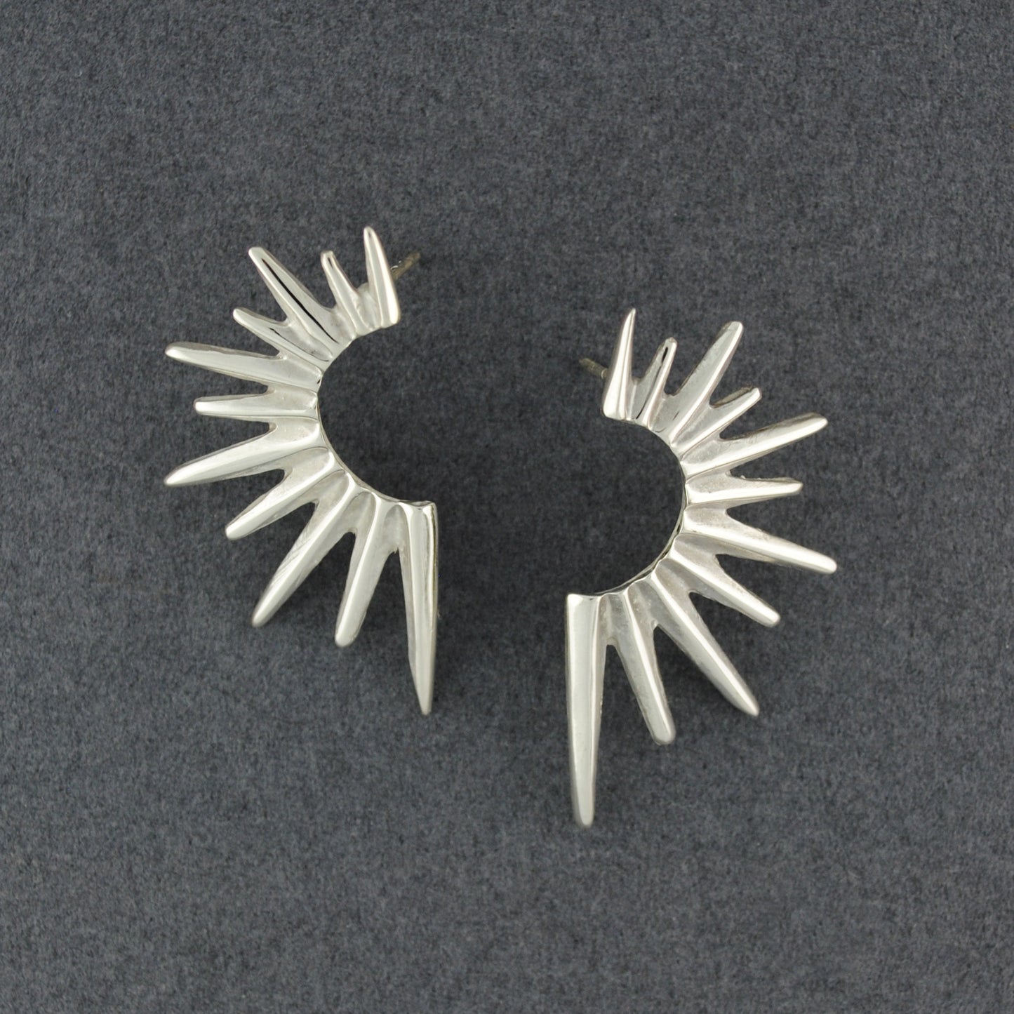 Sterling Silver Starburst Post Earrings