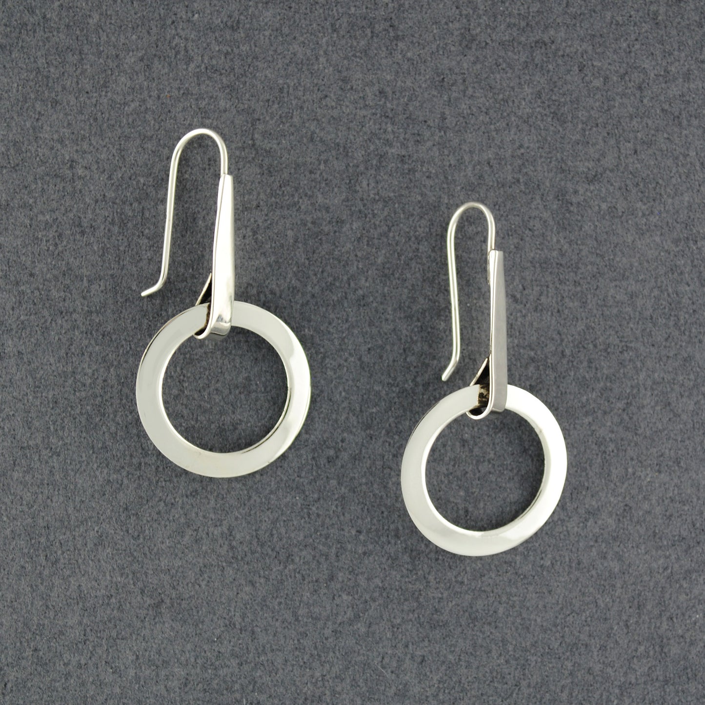 Sterling Silver Open Circle Drop Earrings