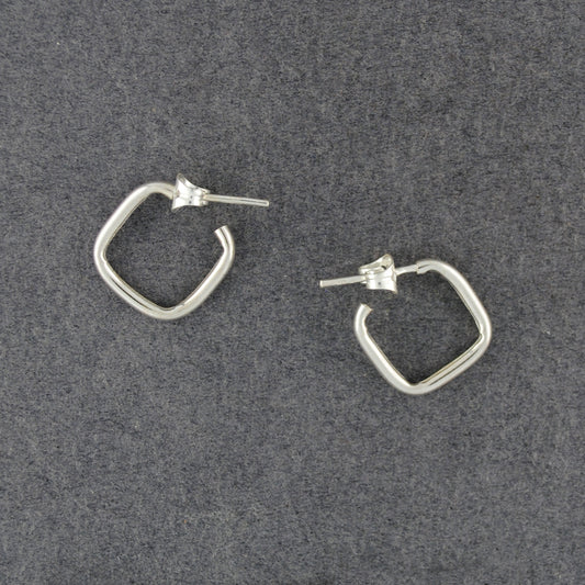 Sterling Silver Small Square Hoop Earrings