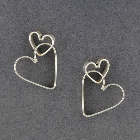 Sterling Silver Interlocking Hearts Earrings