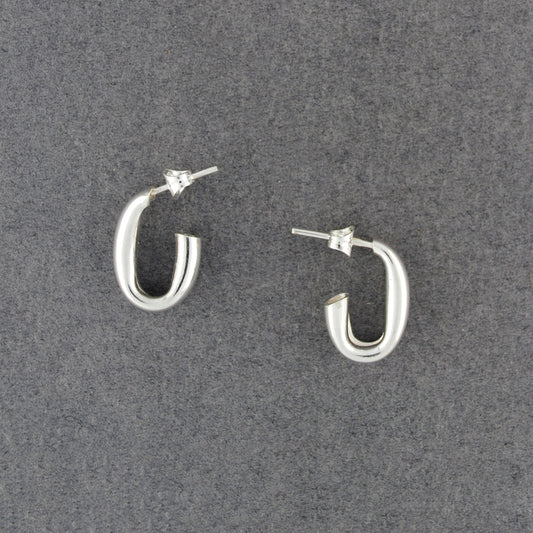 Sterling Silver Small Oval Hoop Earrings