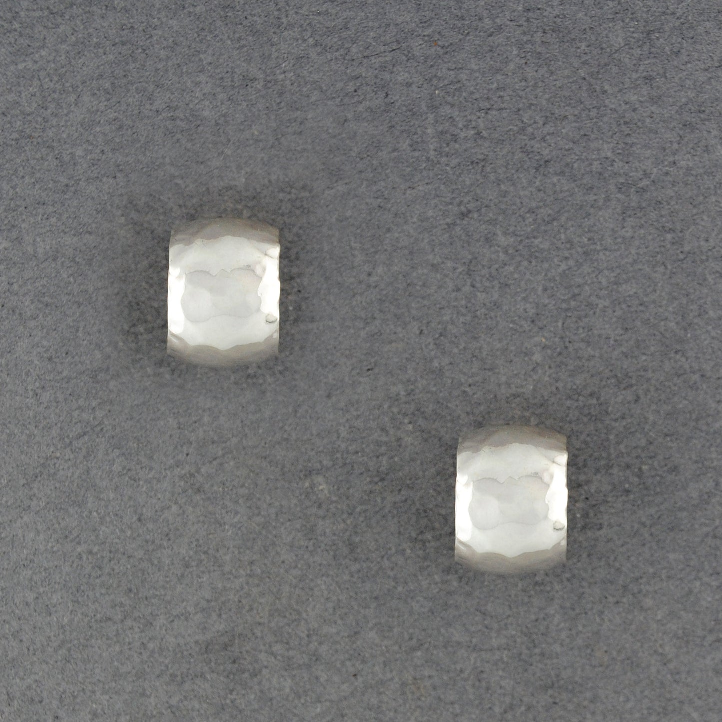 Sterling Silver Small Wide Hammered Hoop Earrings