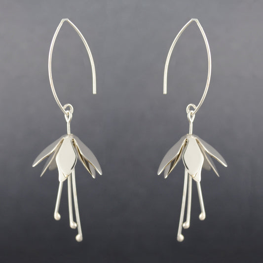 Sterling Silver Lily Dangle Earrings