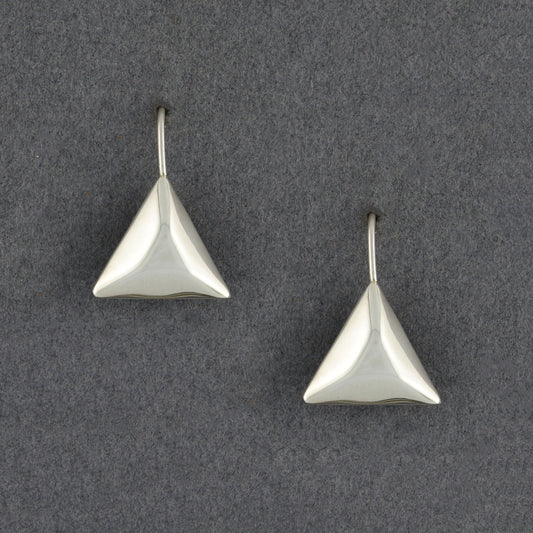 Sterling Silver Puffed Triangle Earrings
