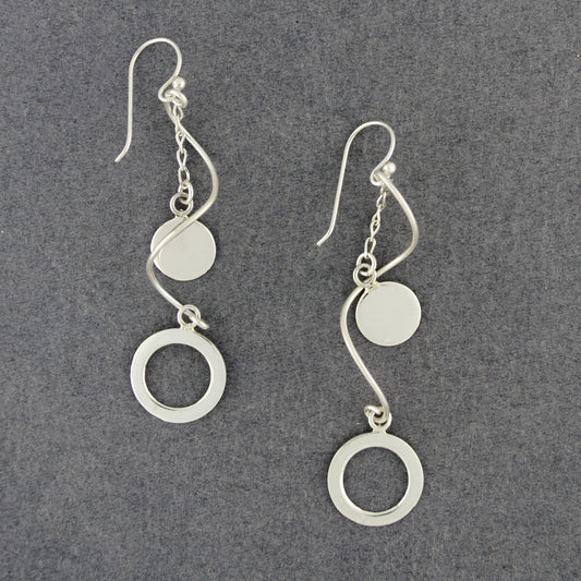 Sterling Silver Discs on Chain Earrings