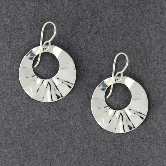 Sterling Silver Hammered Crinkled Circle Earrings