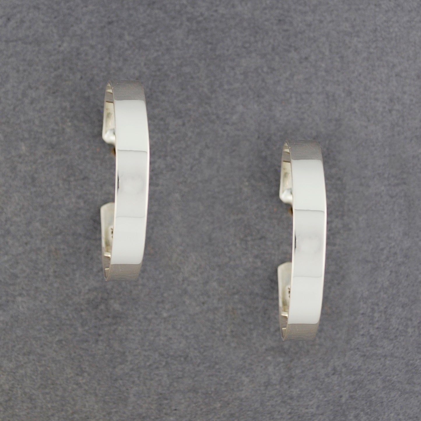 Sterling Silver Flat Medium Hoop Earrings