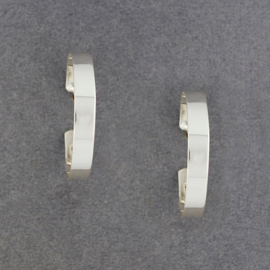 Sterling Silver Flat Medium Hoop Earrings