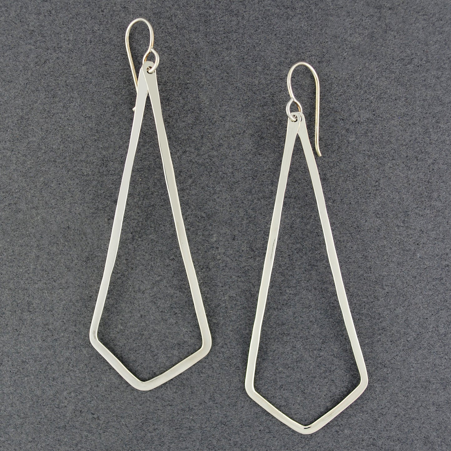 Sterling Silver Large Chevron Earrings