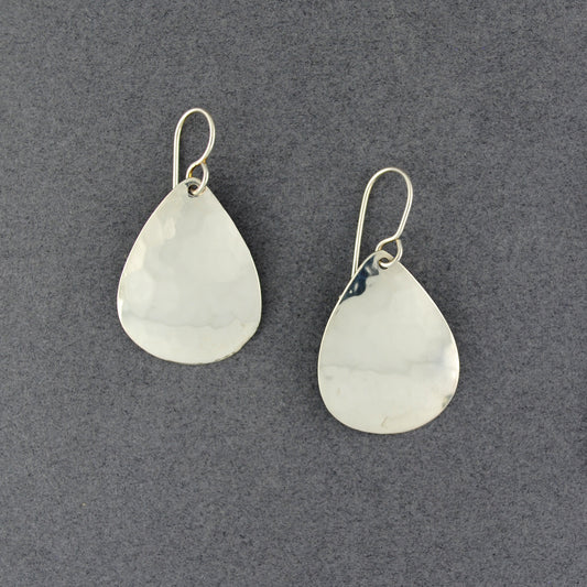 Sterling Silver Hammered Teardrop Earrings