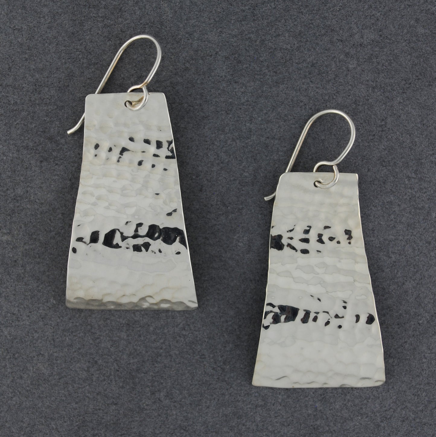 Sterling Silver Hammered Wave Earring