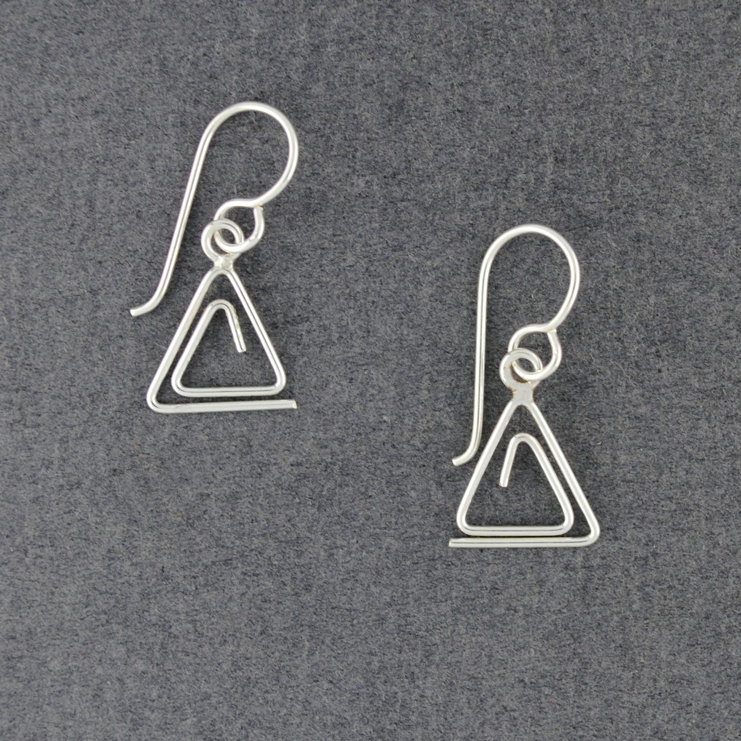 Sterling Silver Triangle Spiral Earrings