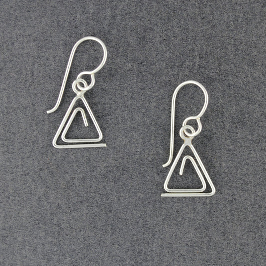Sterling Silver Triangle Spiral Earrings