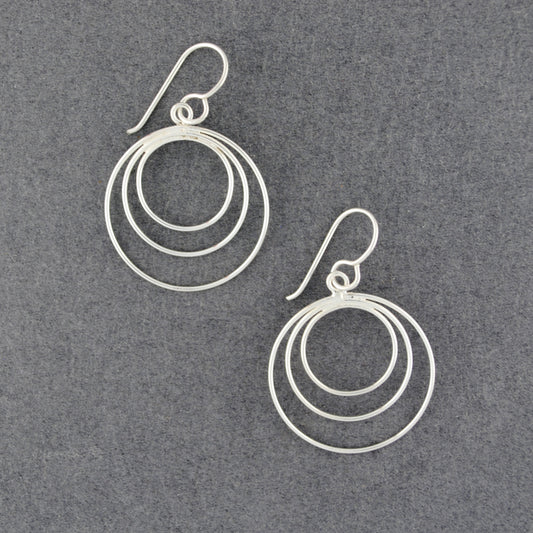 Sterling Silver 3 Circle Wire Earrings