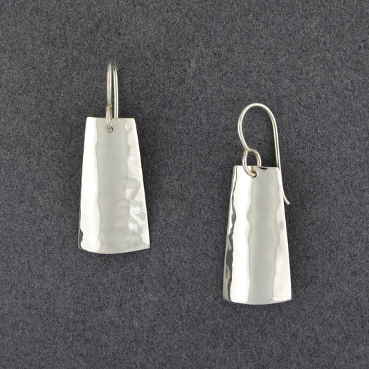 Sterling Silver Curved Hammered Rectangle Earring