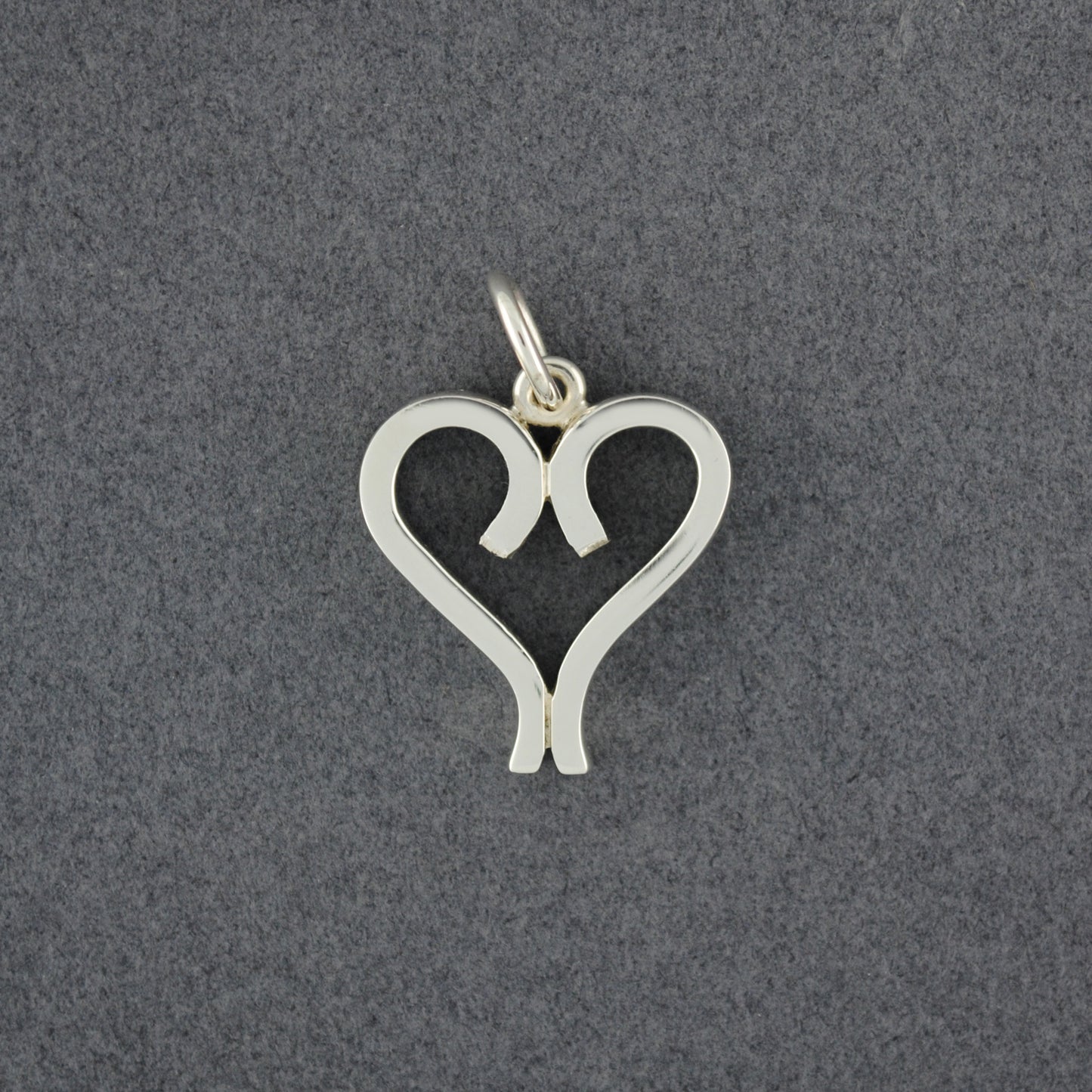 Sterling Silver Two Lines Heart Pendant