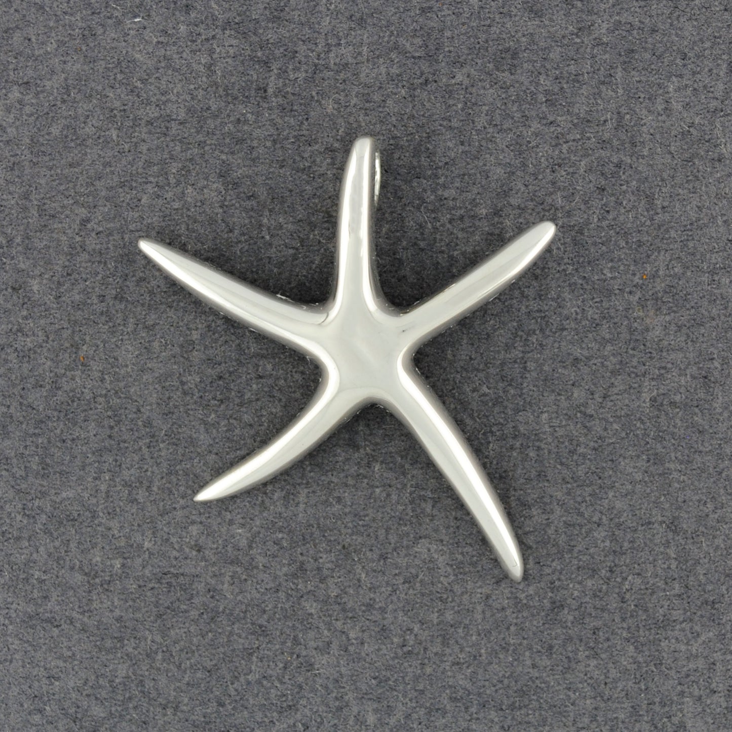 Sterling Silver Large Curved Starfish Pendant