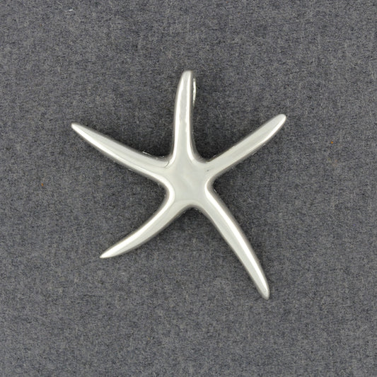 Sterling Silver Large Curved Starfish Pendant