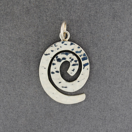 Large Hammered Swirl Pendant