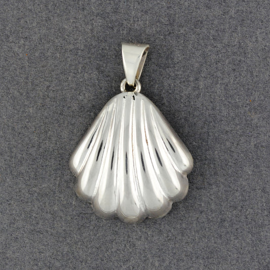 Sterling Silver Curved Scallop Shell Pendant