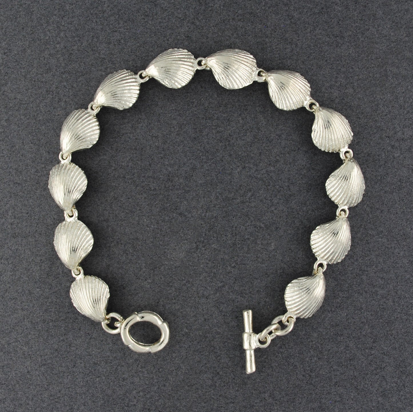 Sterling Silver Scallop Shell Link Bracelet