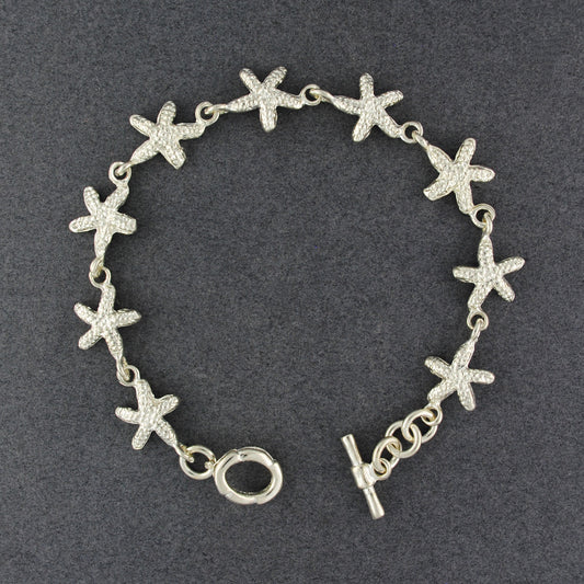 Sterling Silver Starfish Link Bracelet