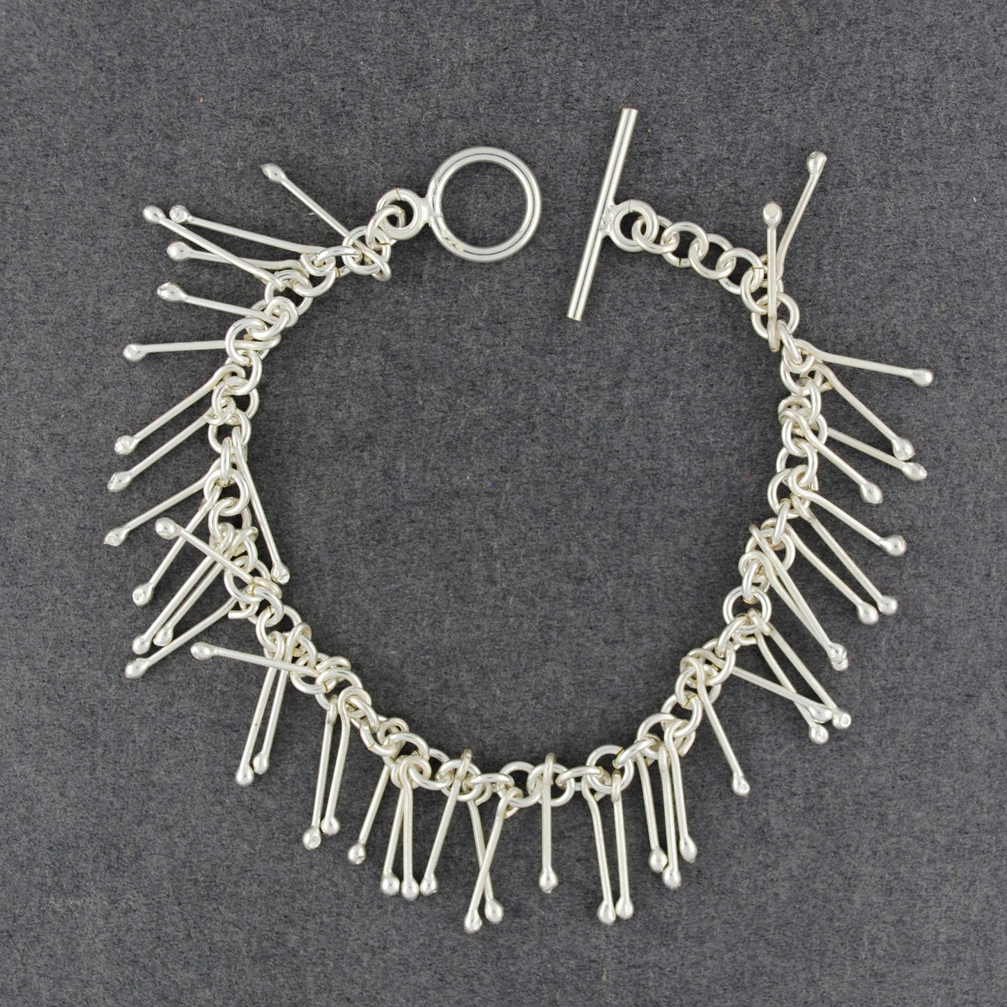 Sterling Silver Fringe Link Bracelet