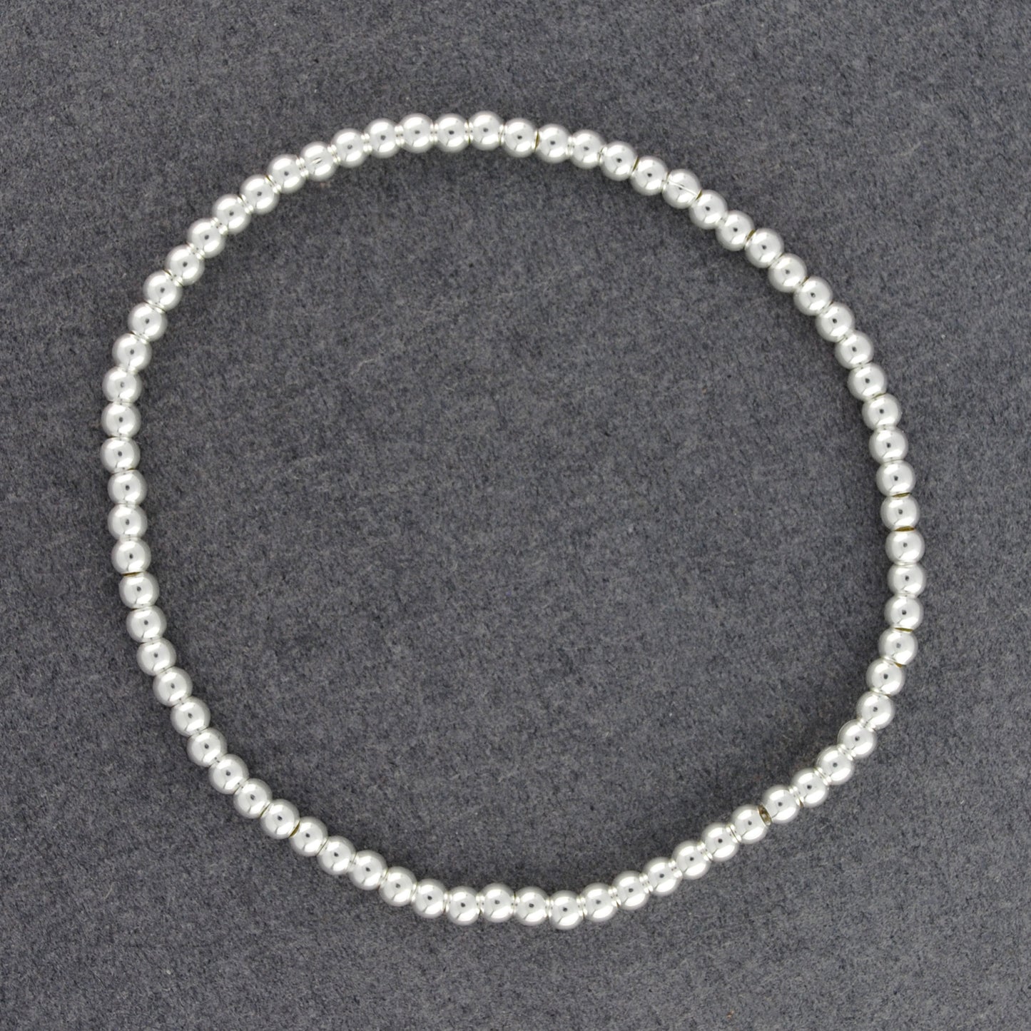 Sterling Silver 3mm Beaded Bracelet