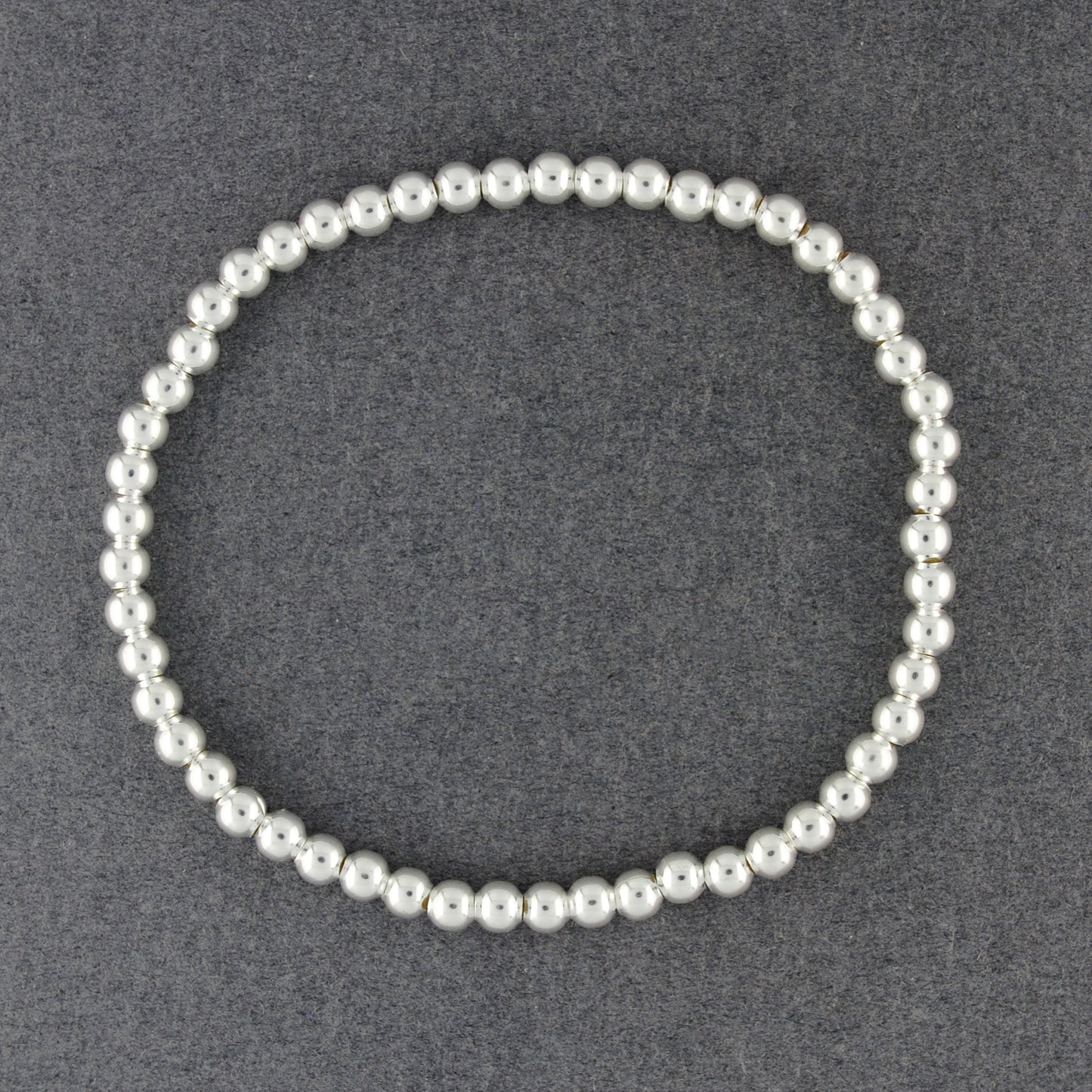 Sterling Silver 4mm Beaded Bracelet