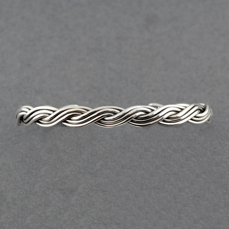 Sterling Silver Triple Strand Weaved Cuff