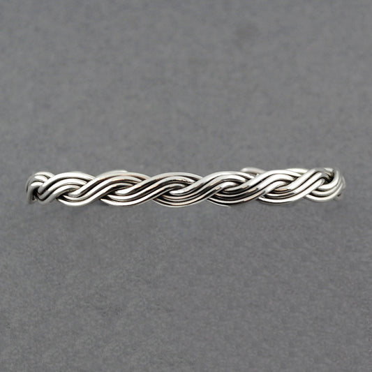 Sterling Silver Triple Strand Weaved Cuff