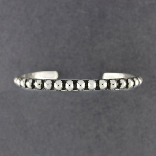 Sterling Silver Antiqued Beads Cuff Bracelet