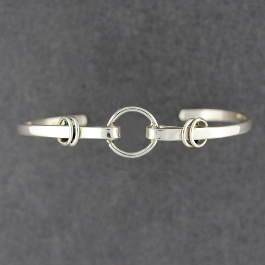 Sterling Silver Loop and Circle Cuff Bracelet