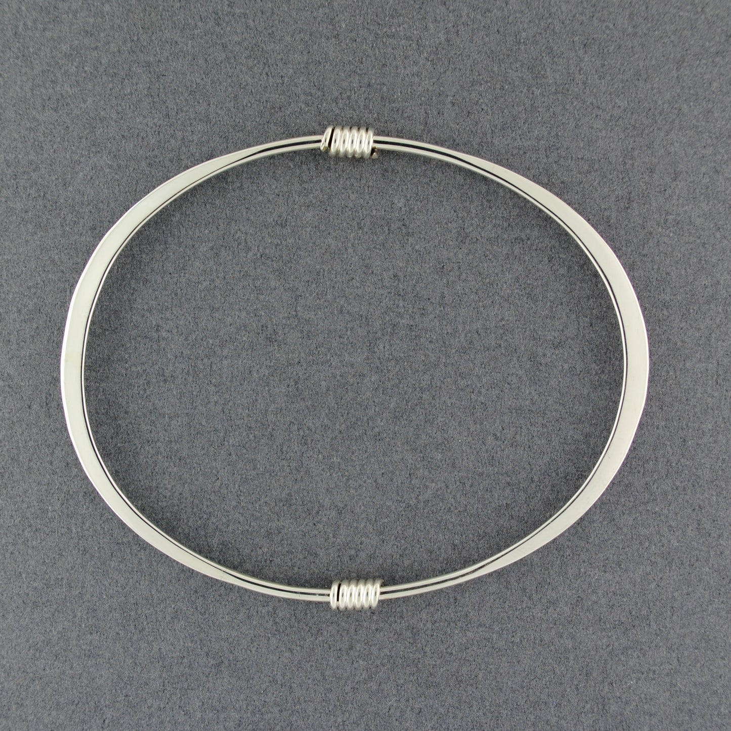 Sterling Silver Oval with Twist Bangle Bracelet