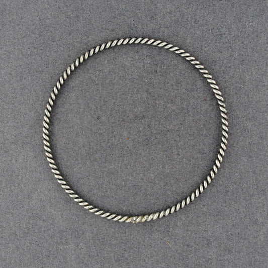 Sterling Silver Antiqued Twisted Bangle