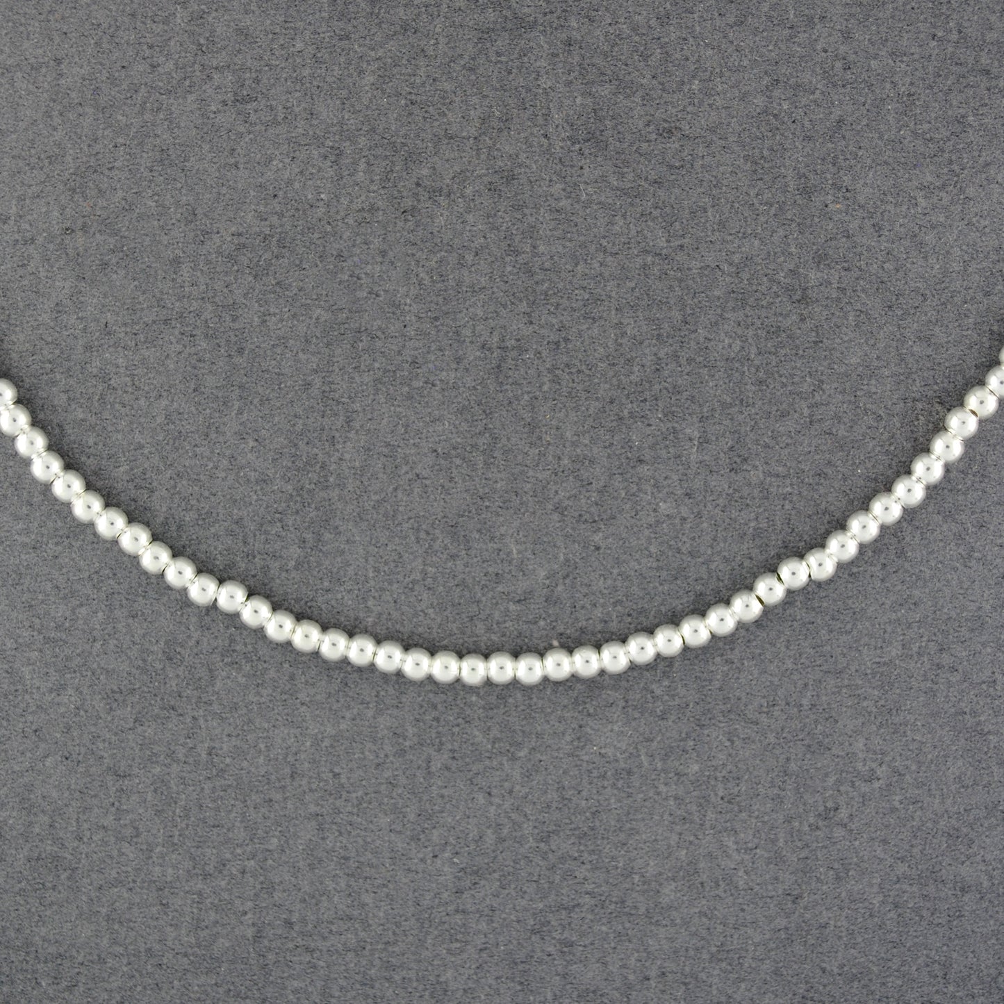Sterling Silver 3mm Beaded Necklace