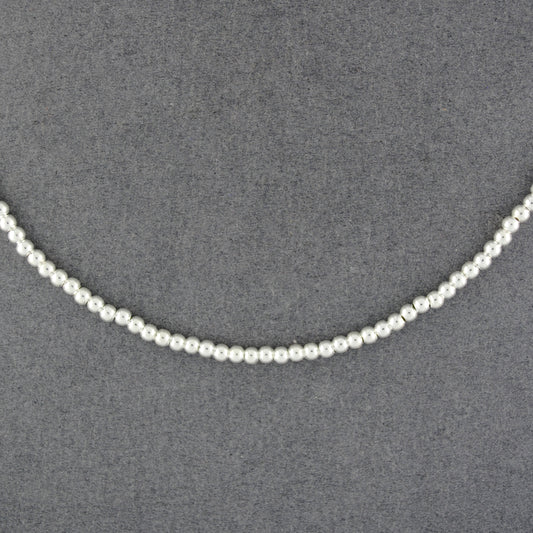Sterling Silver 3mm Beaded Necklace