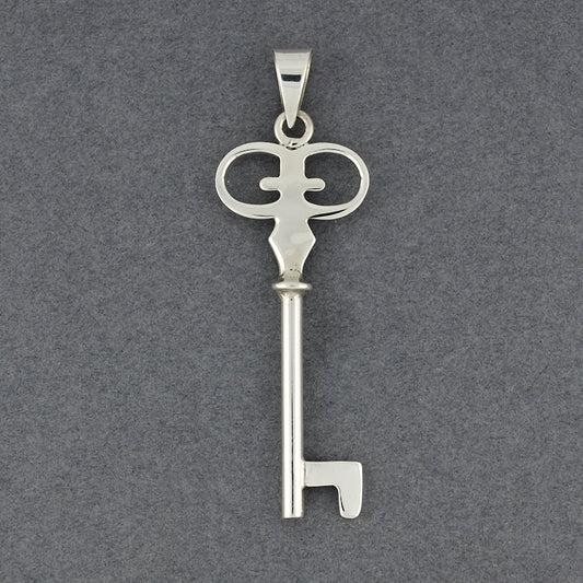 Sterling Silver Large Crown Key Pendant