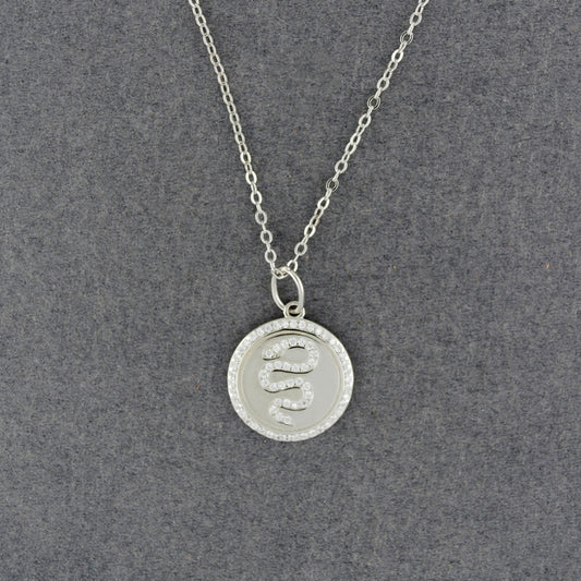 Sterling Silver CZ Snake Necklace